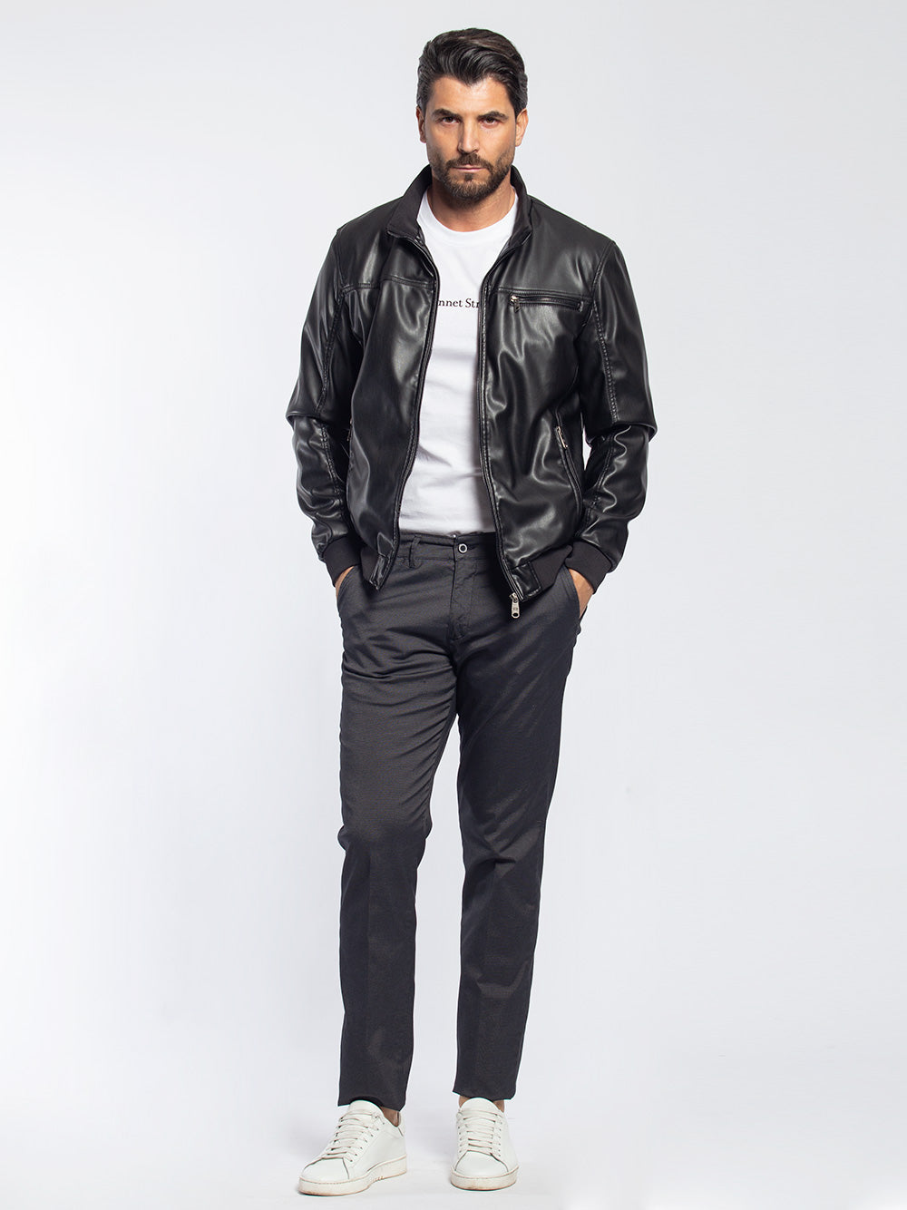 Bomber in ecopelle