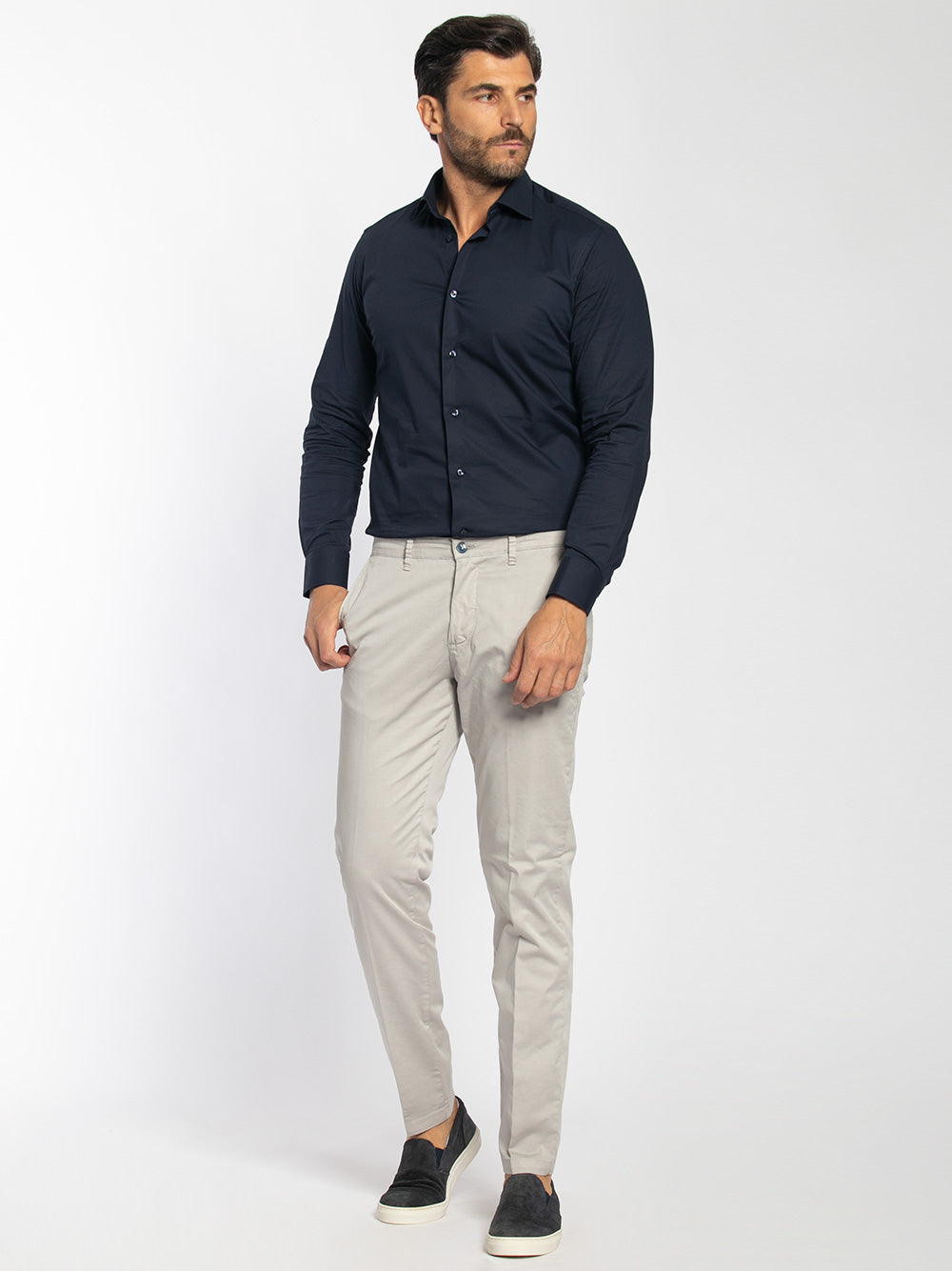 Pantalone estivo in cotone microstampa