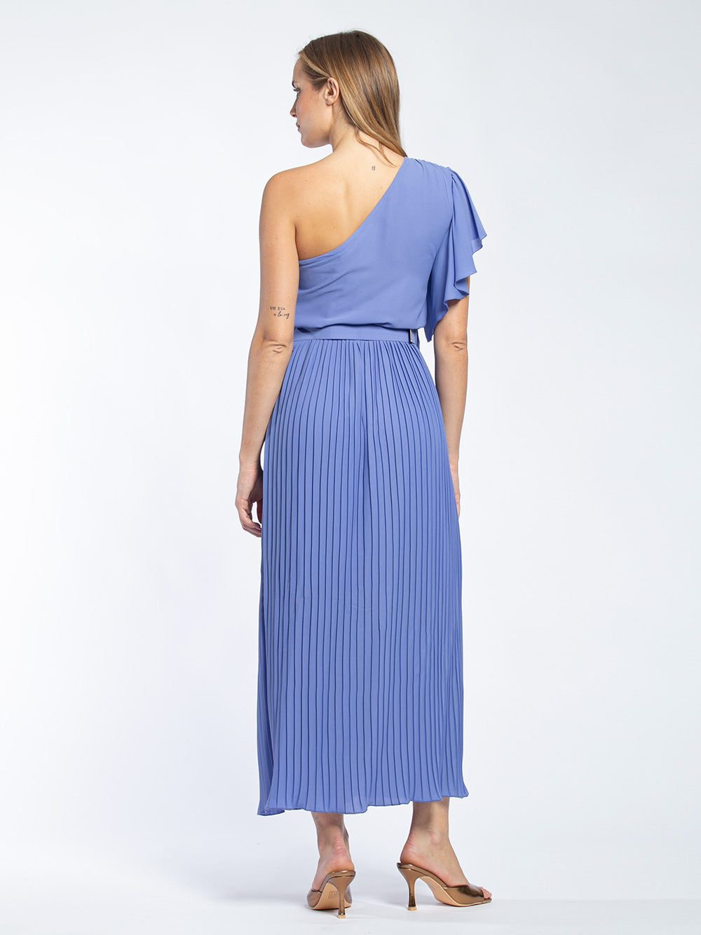 Abito cerimonia monospalla in georgette