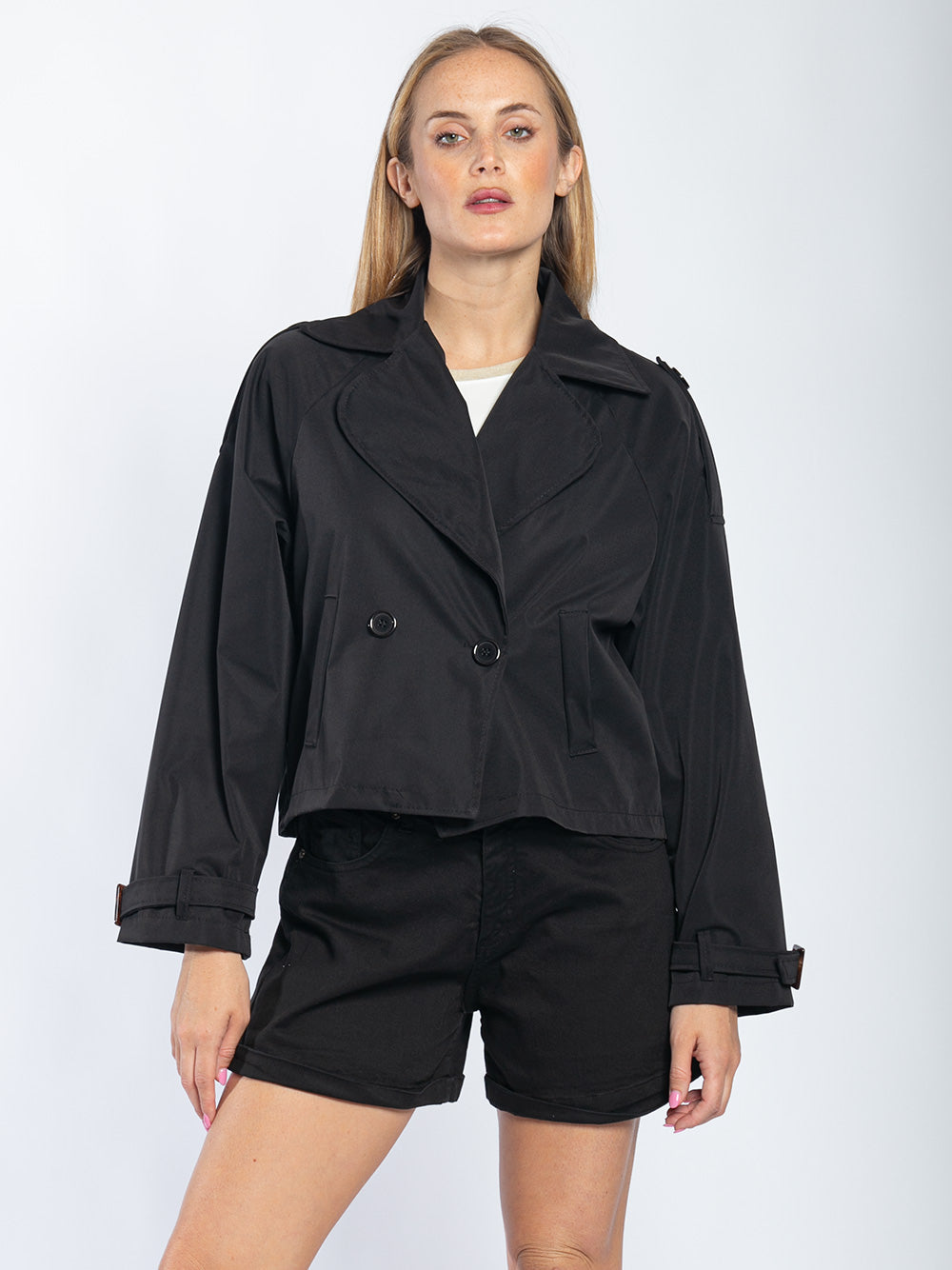 Trench corto sfoderato