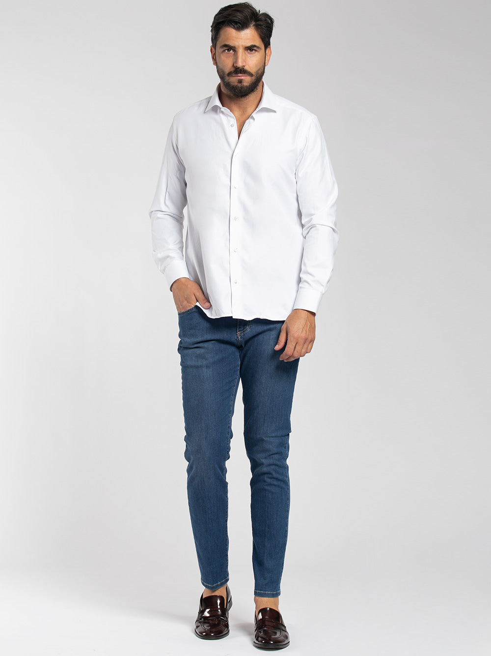 Camicia in oxford nido d'ape