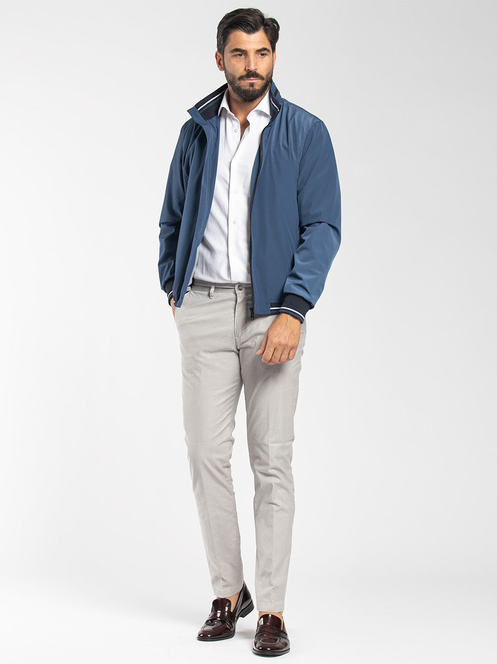 Bomber con zip termosaldata