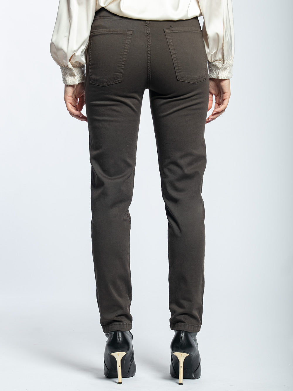 Pantalone in cotone stretch vita alta
