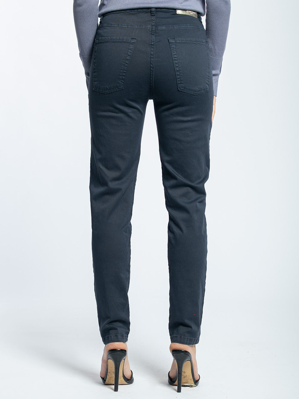 Pantalone in cotone stretch vita alta
