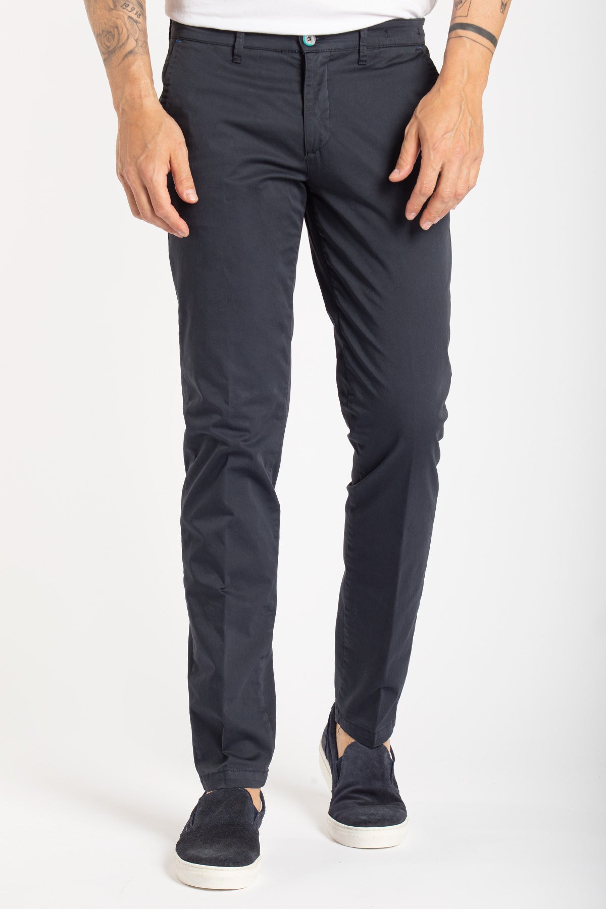 Pantalone chino in raso slim