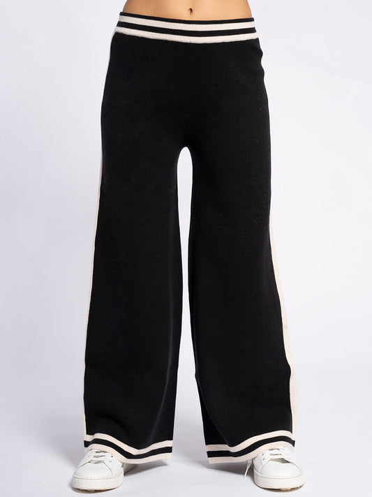 Pantalone in maglia con piping