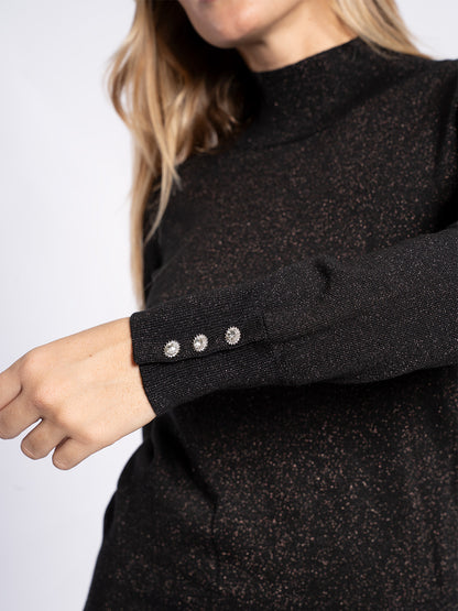 Maglia mezzo collo glitter