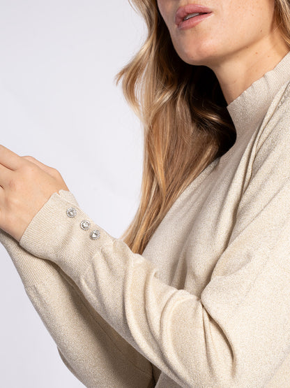 Maglia mezzo collo glitter