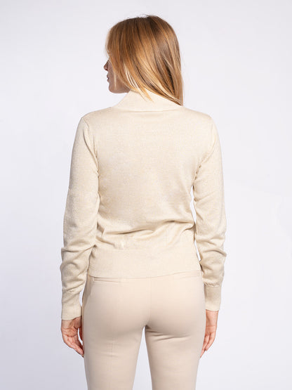 Maglia mezzo collo glitter