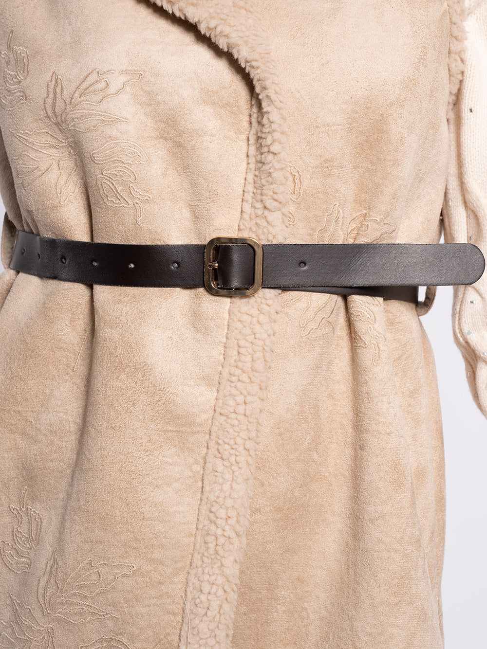 Gilet scamosciato con stampa