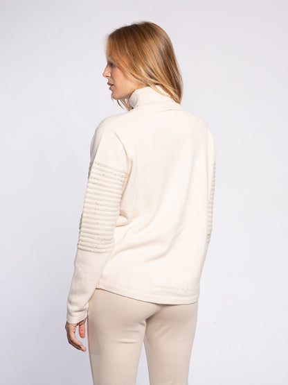 Maglione collo alto con strass