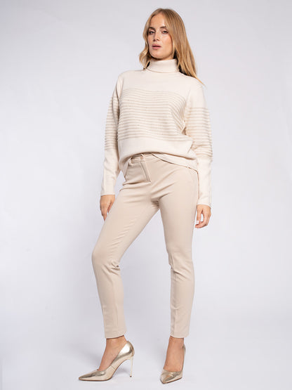 Maglione collo alto con strass