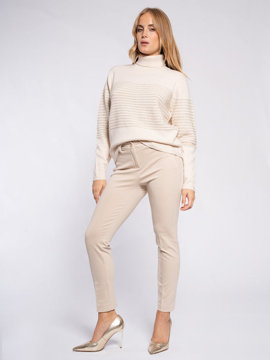 Maglione collo alto con strass