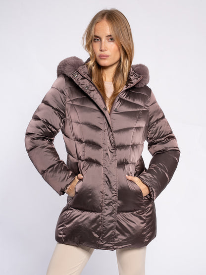 Piumino con cappuccio staccabile