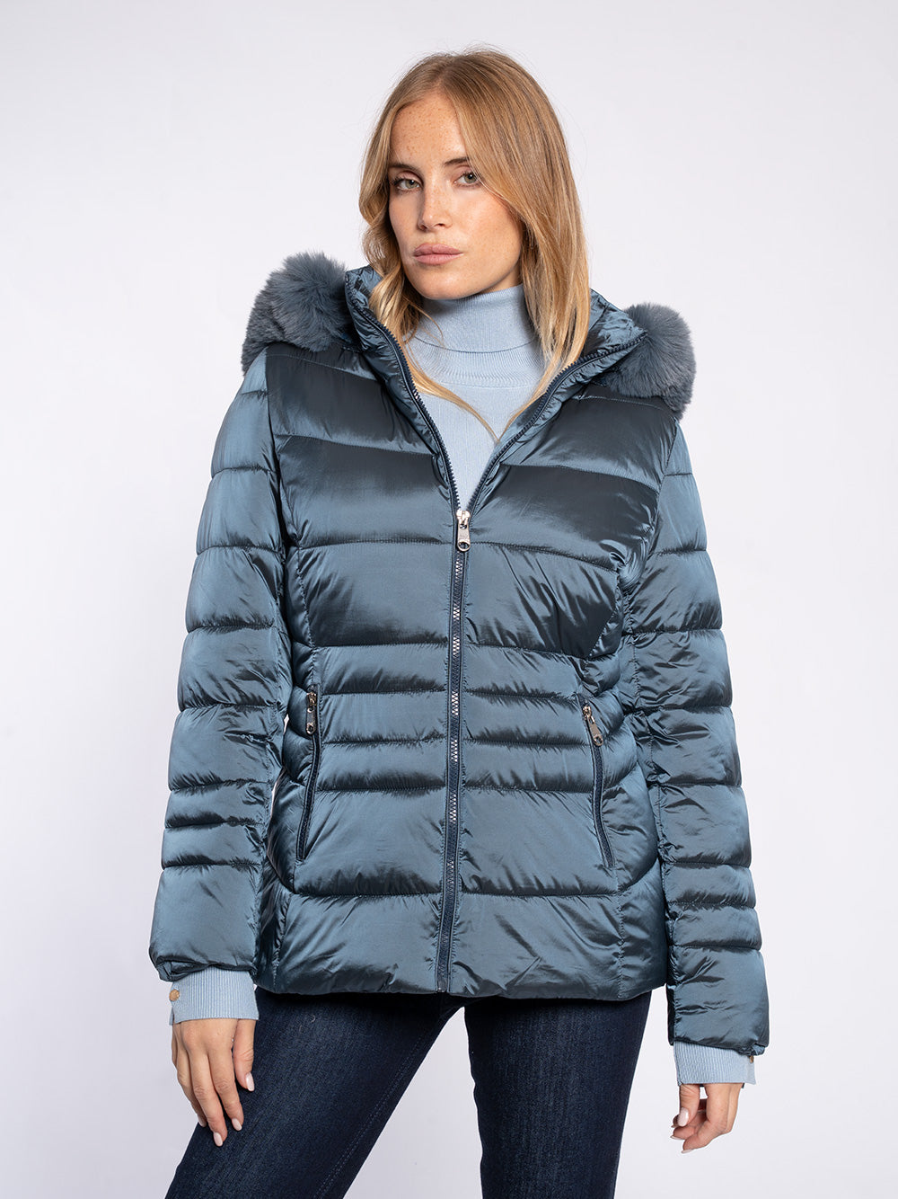 Piumino midi in nylon