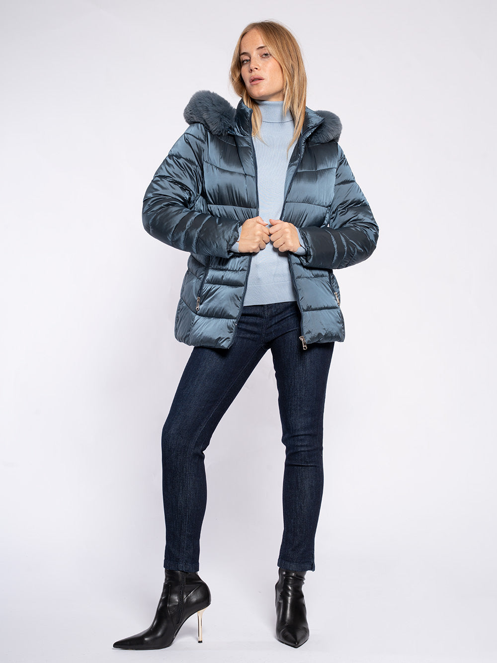 Piumino midi in nylon