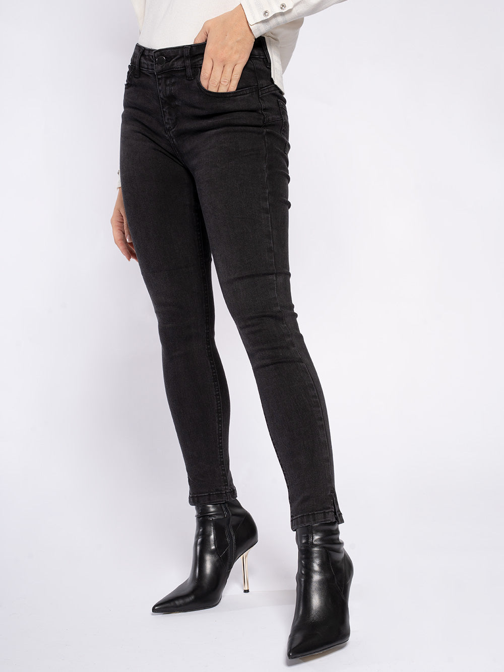 Jeans skinny nero elasticizzato