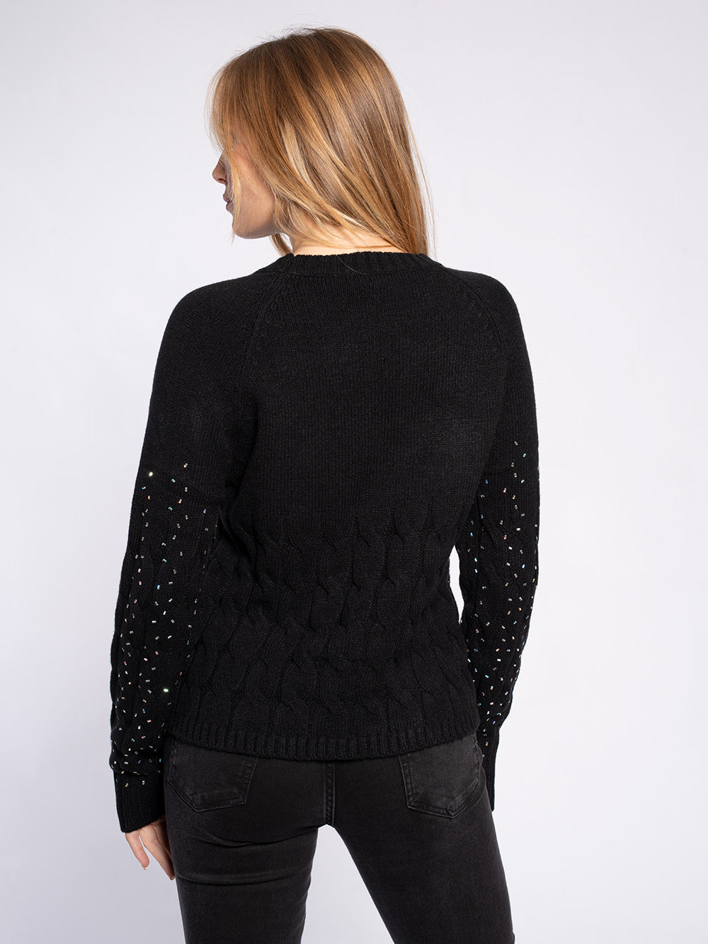 Maglione intrecci con strass