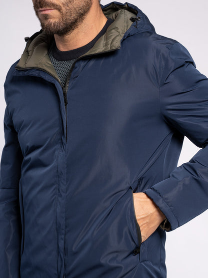 Caban double face in tessuto tecnico