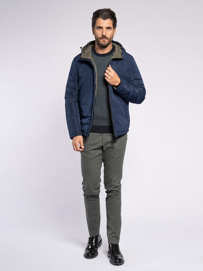 Caban double face in tessuto tecnico