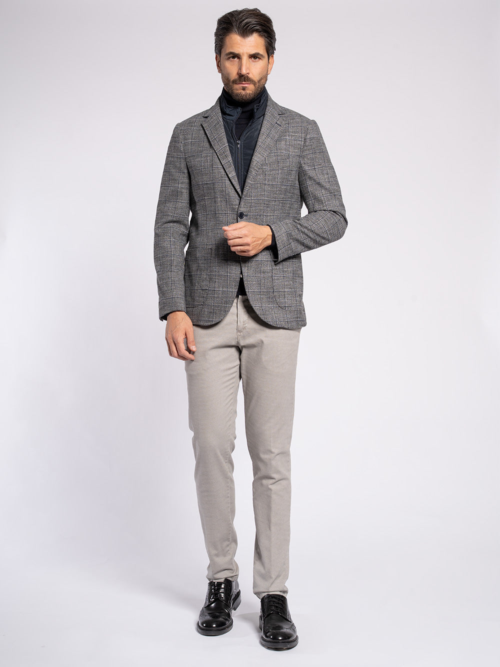 Giacca a quadri con pettorina