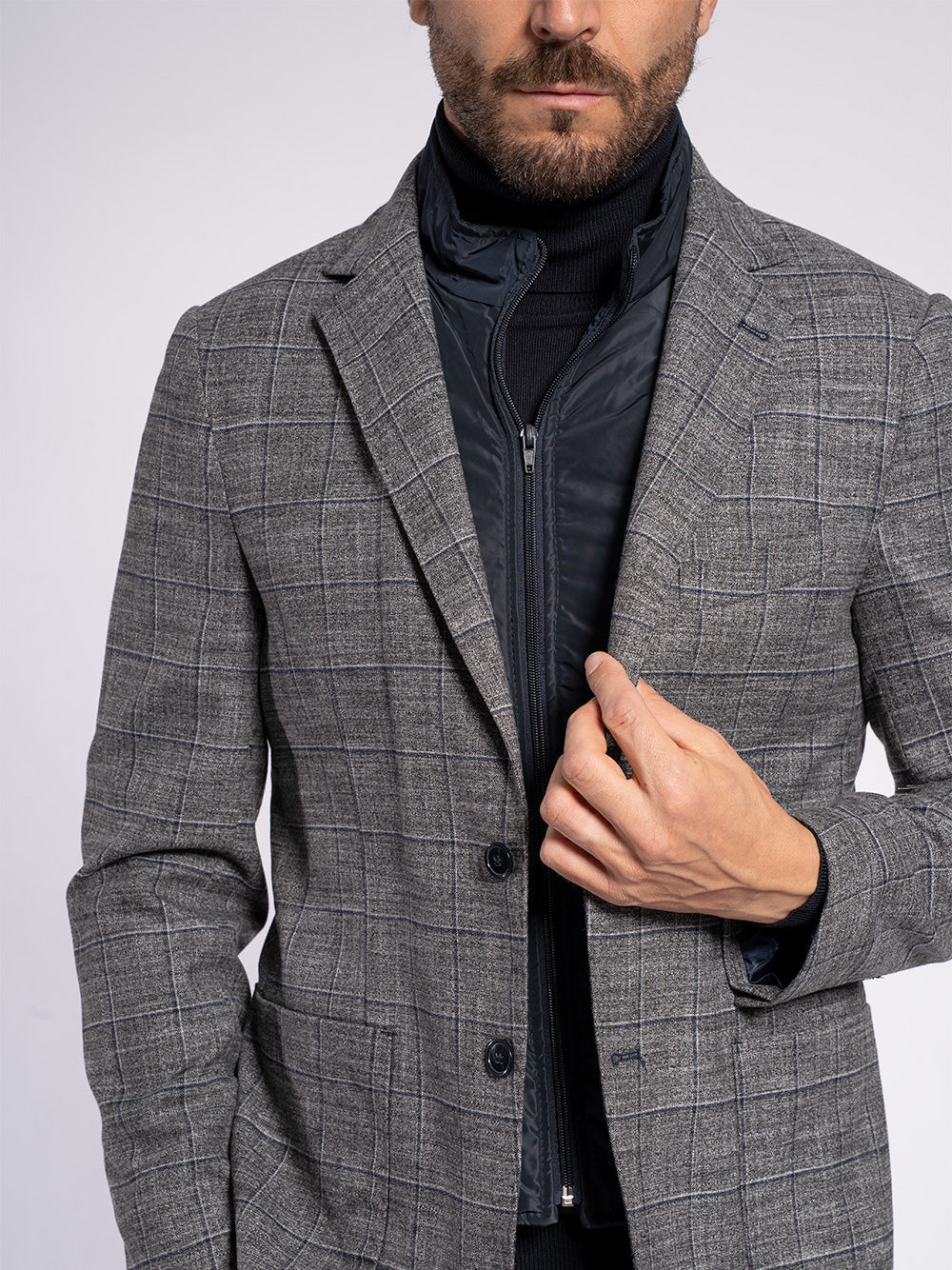 Giacca a quadri con pettorina