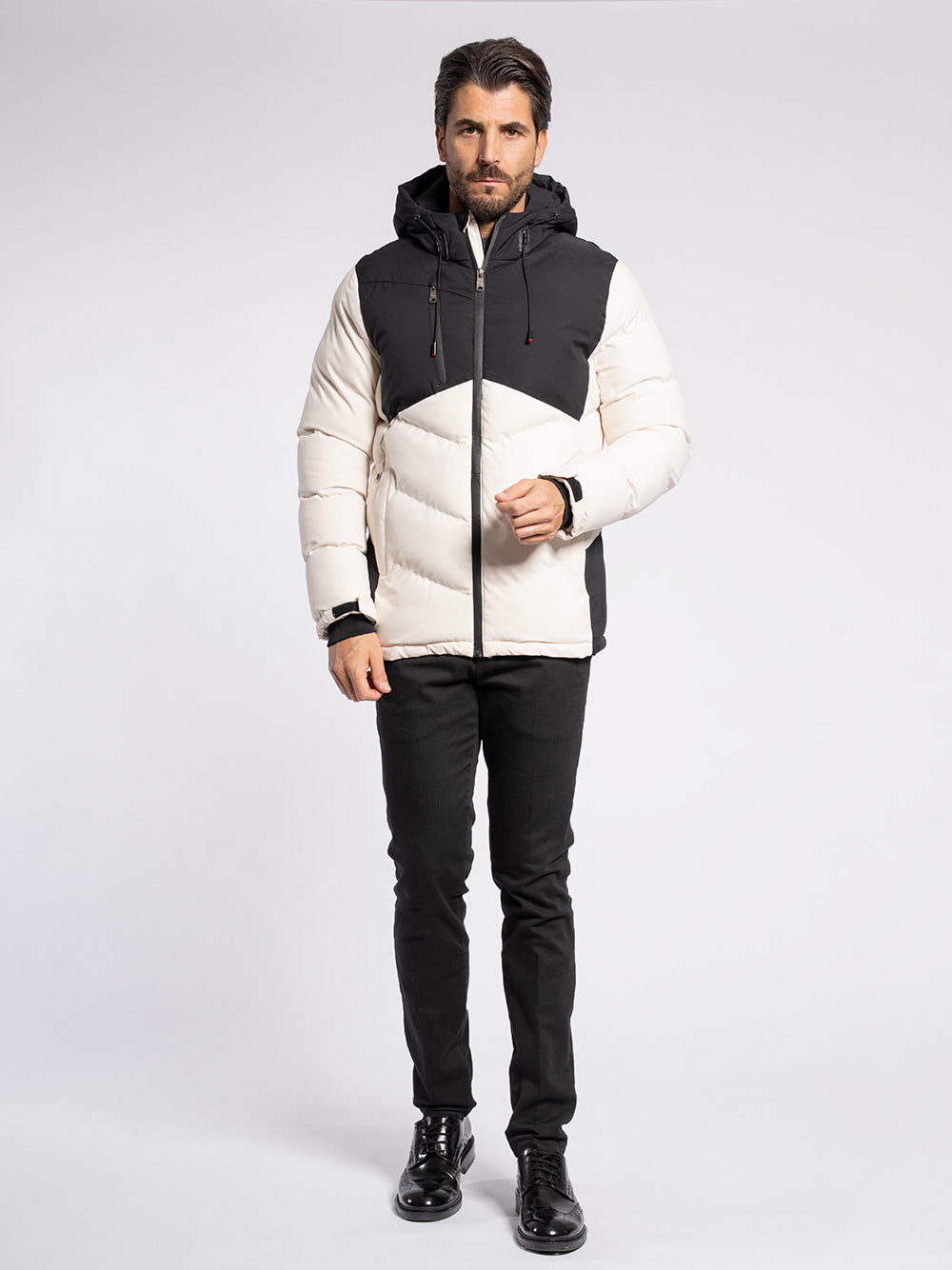 Piumino bicolore in tessuto tecnico