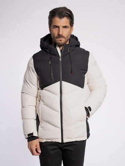 Piumino bicolore in tessuto tecnico