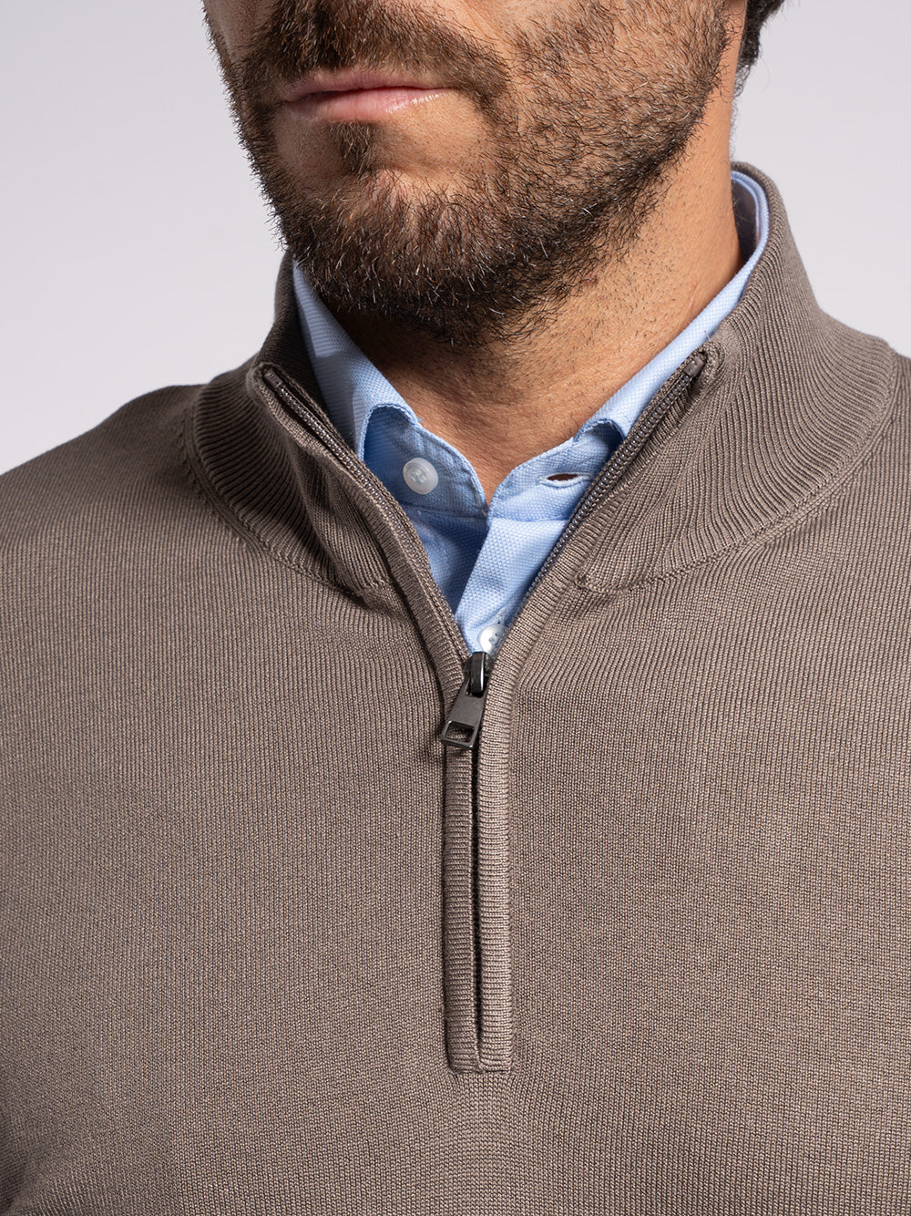 Maglia mezza zip in viscosa