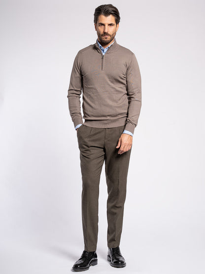 Maglia mezza zip in viscosa