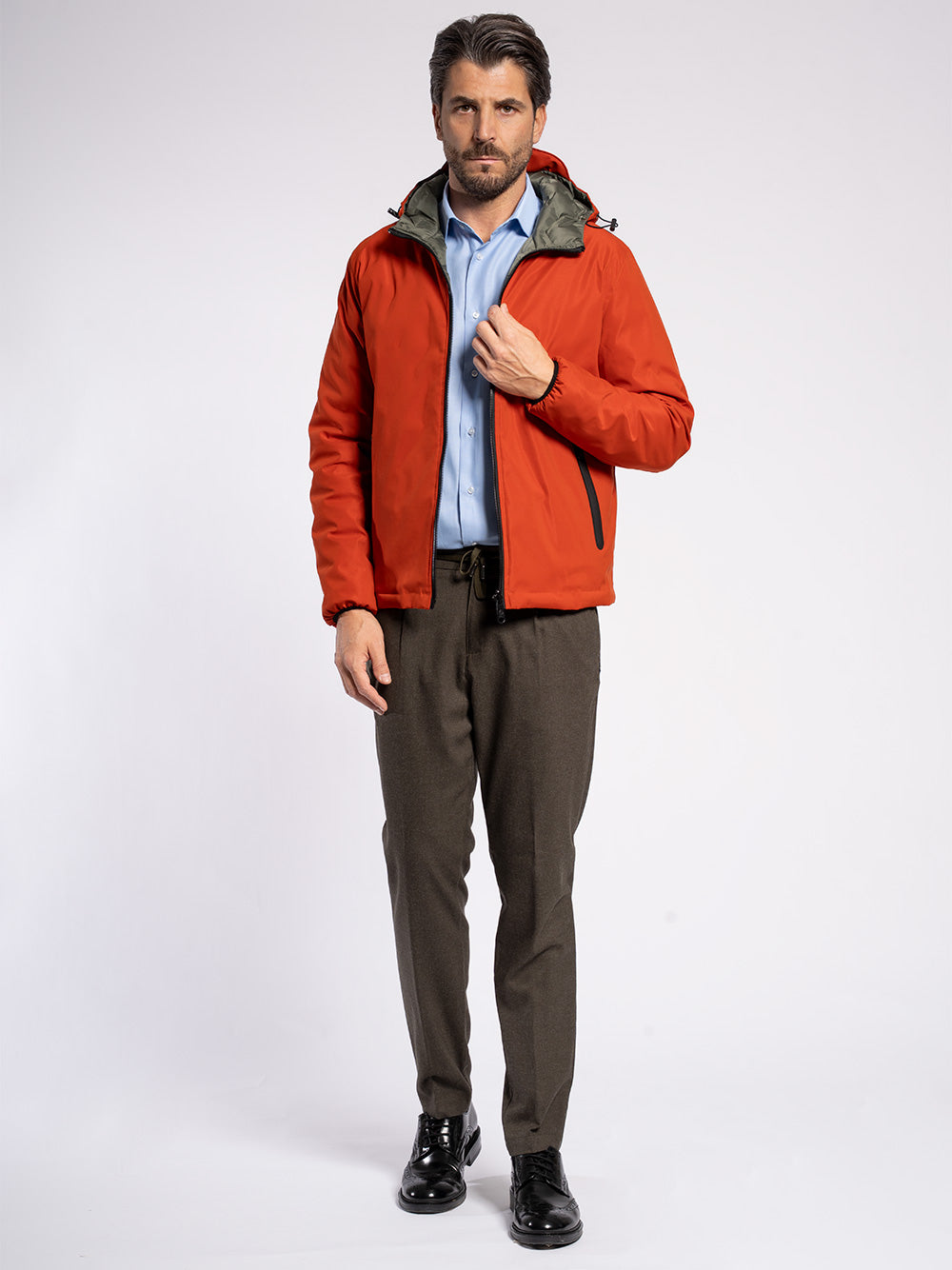 Caban in tessuto tecnico double face