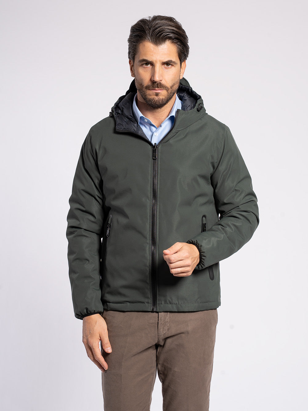 Caban in tessuto tecnico double face