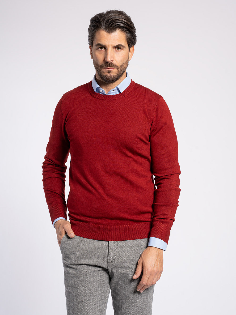 Girocollo basic in viscosa