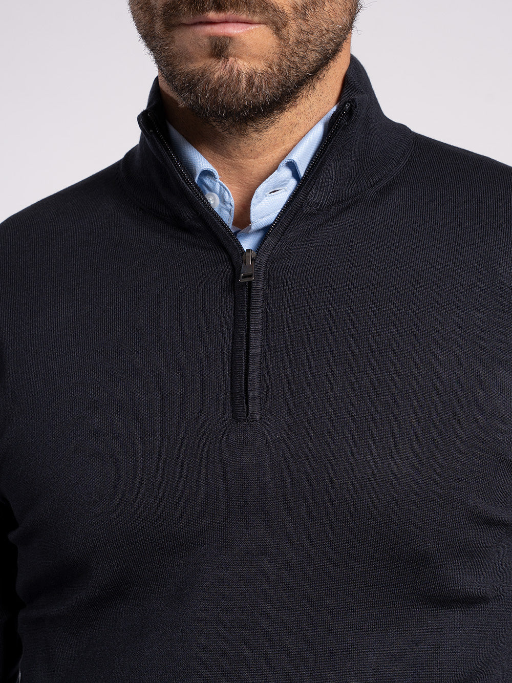 Maglia mezza zip in viscosa