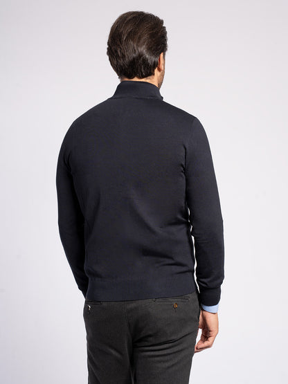 Maglia mezza zip in viscosa