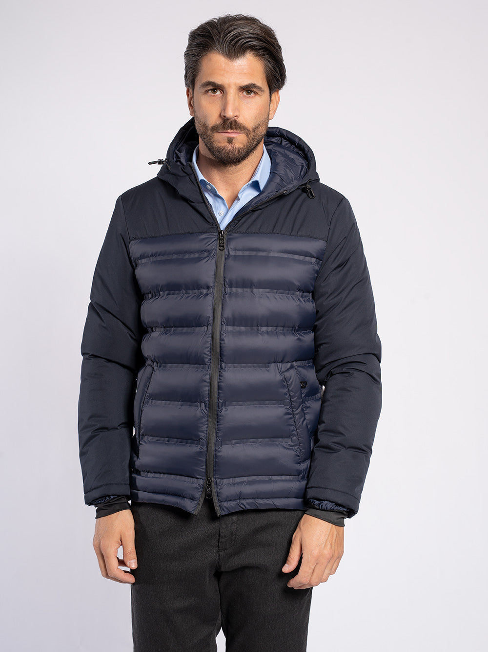 Piumino con doppio tessuto