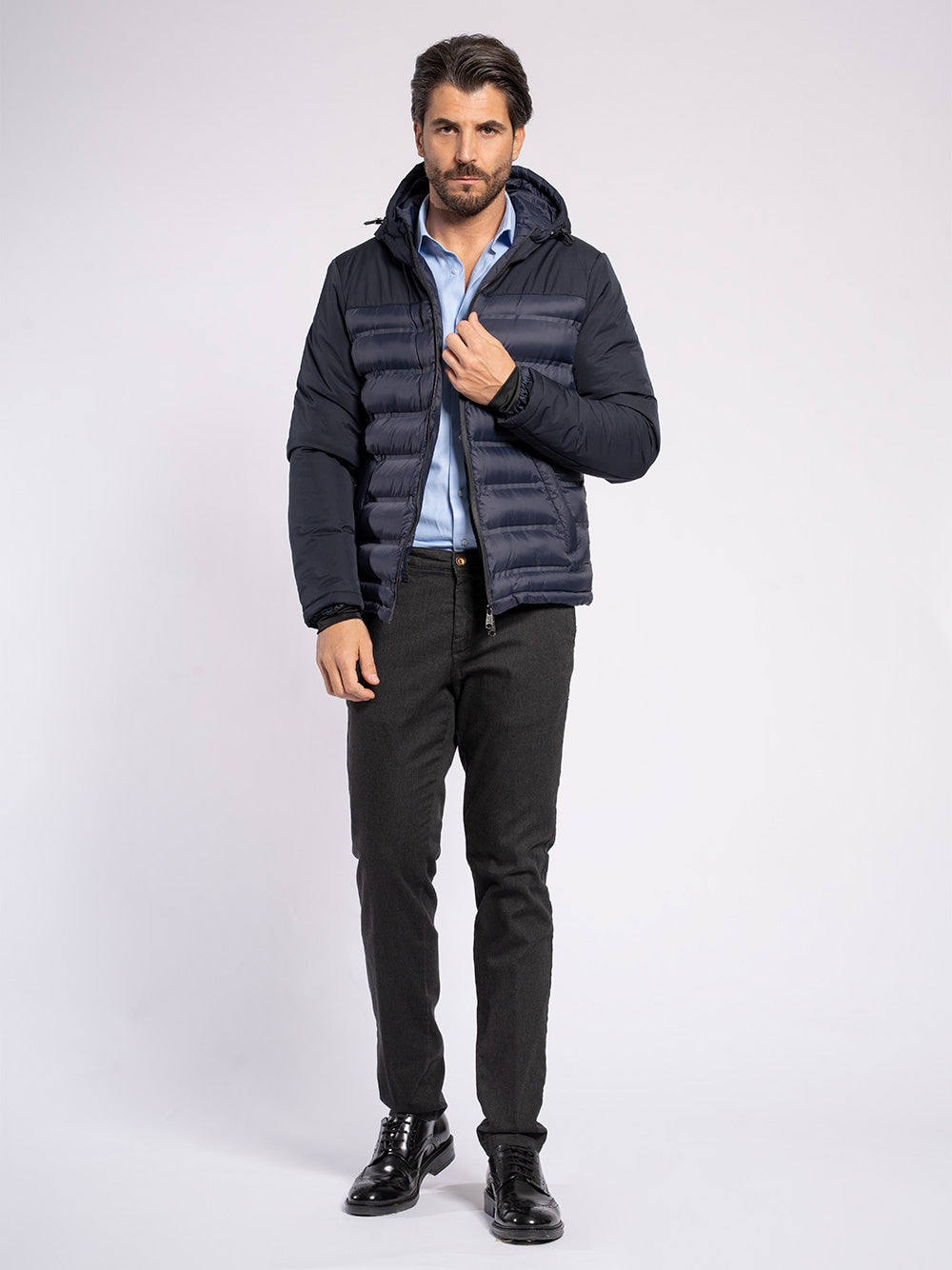 Piumino con doppio tessuto