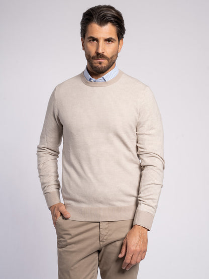 Maglia girocollo jacquard