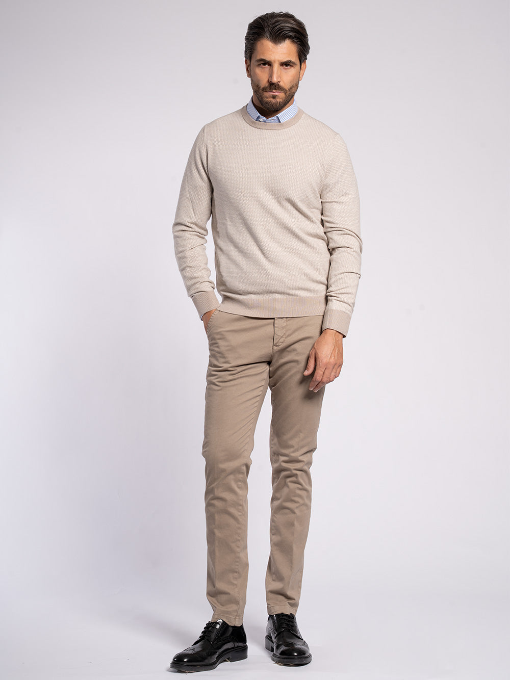 Maglia girocollo jacquard