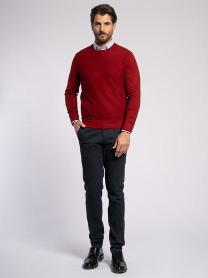 Maglia girocollo jacquard