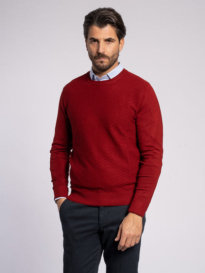 Maglia girocollo jacquard
