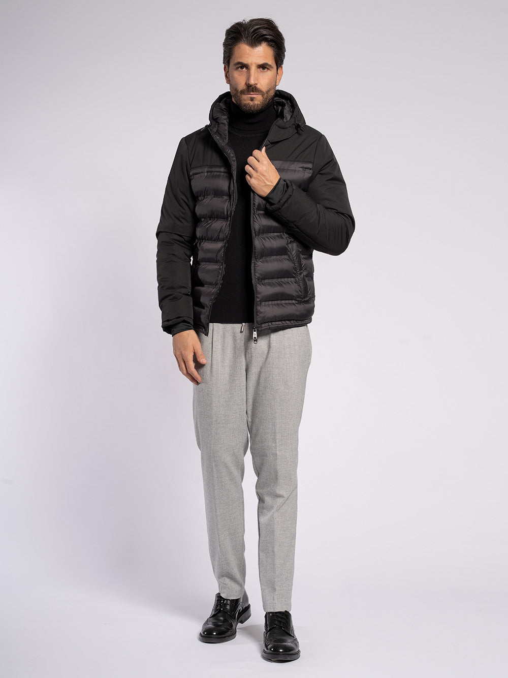 Piumino con doppio tessuto