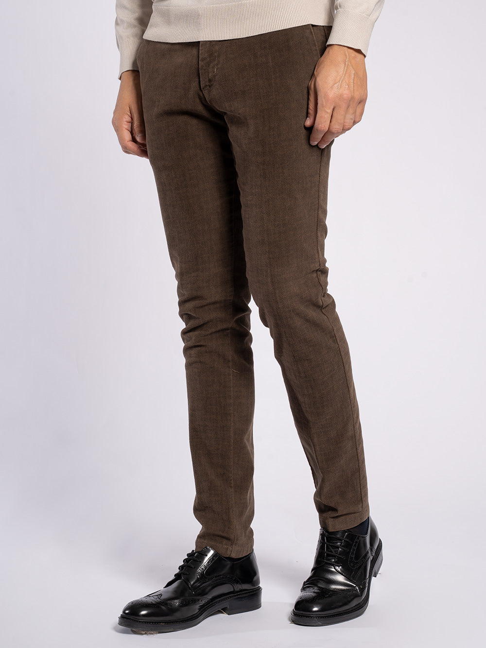 Pantalone chino fustagno stampato