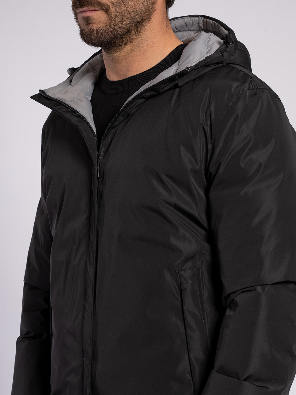 Caban double face in tessuto tecnico