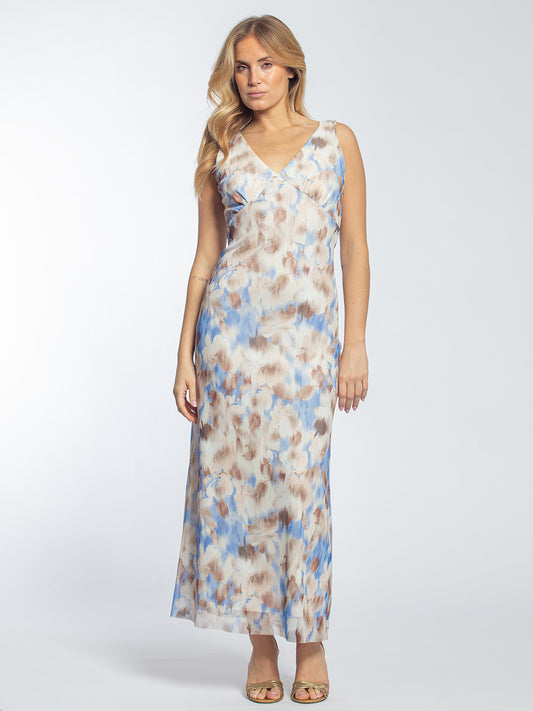 Abito midi in tessuto floreale