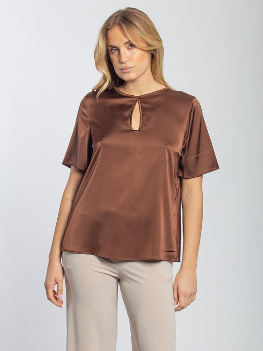 Blusa in raso mezza manica