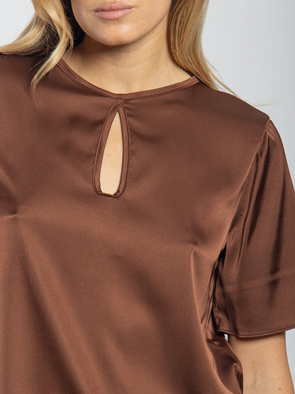 Blusa in raso mezza manica