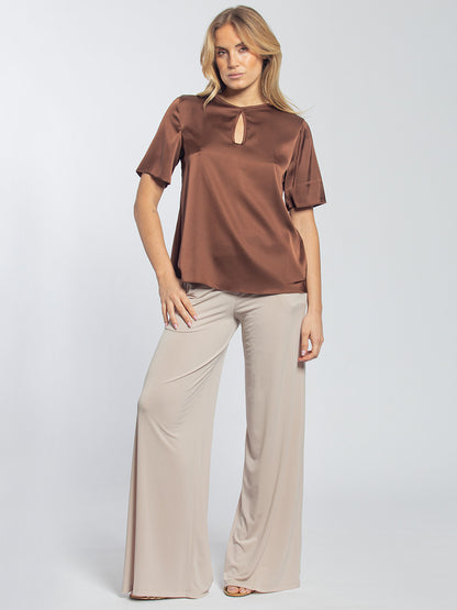 Blusa in raso mezza manica