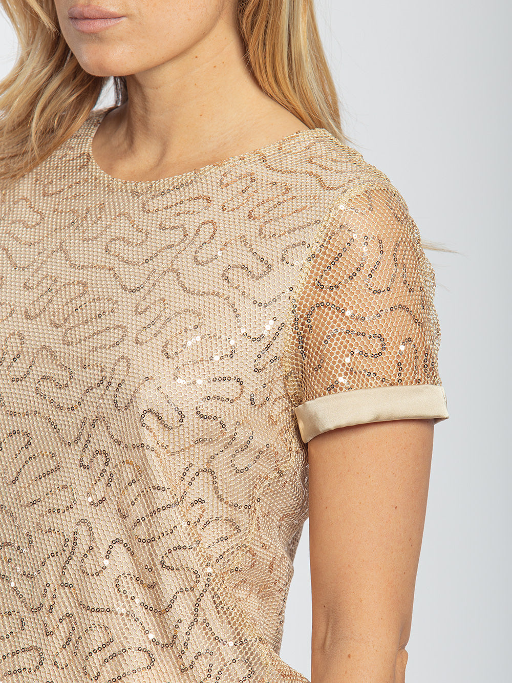 T-shirt pailettes oro