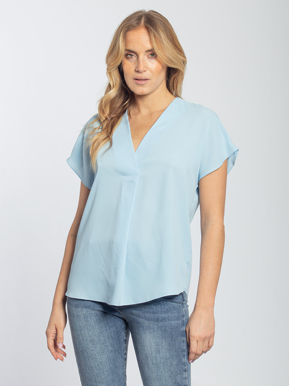 Blusa in georgette scollo a V